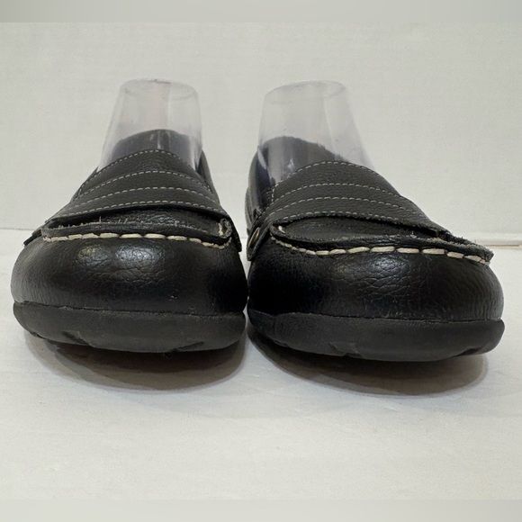 Skechers black leather relaxed fit memory foam slip-on loafers shoes size 8 - Picture 7 of 10